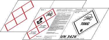 Gefahrstoff- und Gefahrgut-Kennzeichnung Klasse 6.1, 8 und 9